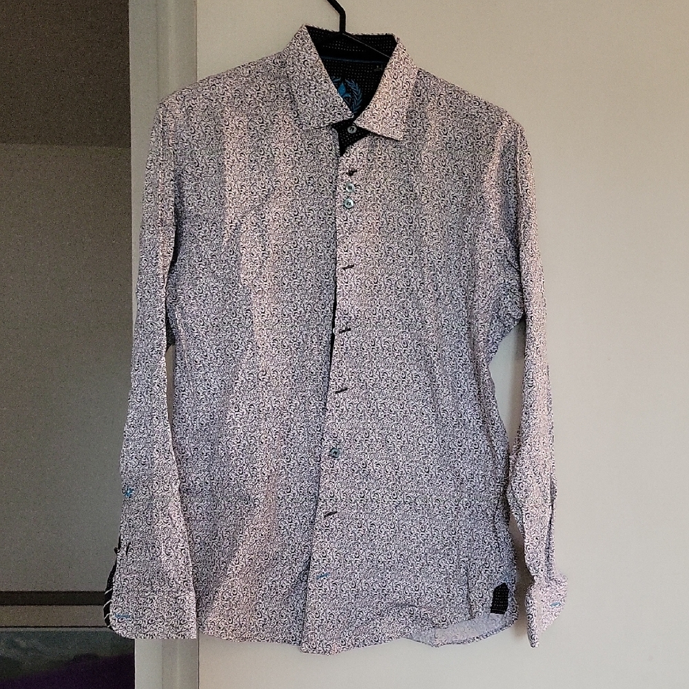 Au Noir Men's Black and White Casual Button Down Shirt